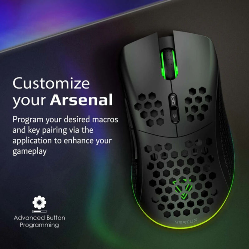 VERTUX | GameCharged Dual Mode Gaming Mouse | AMMOLITE