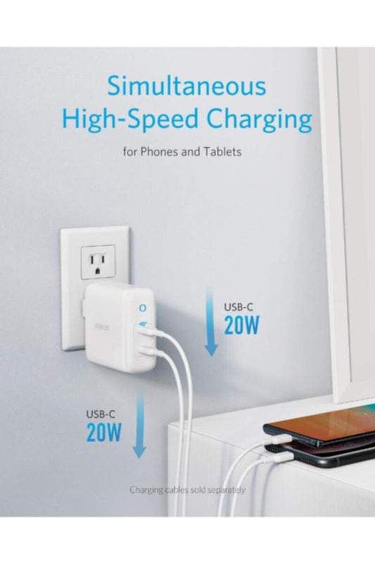 ANKER | 40W Dual Ports USB Charger For Laptops | A2628