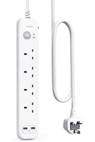 ANKER | Extension Lead with 2 USB Ports and 4 Wall Outlets | A9141