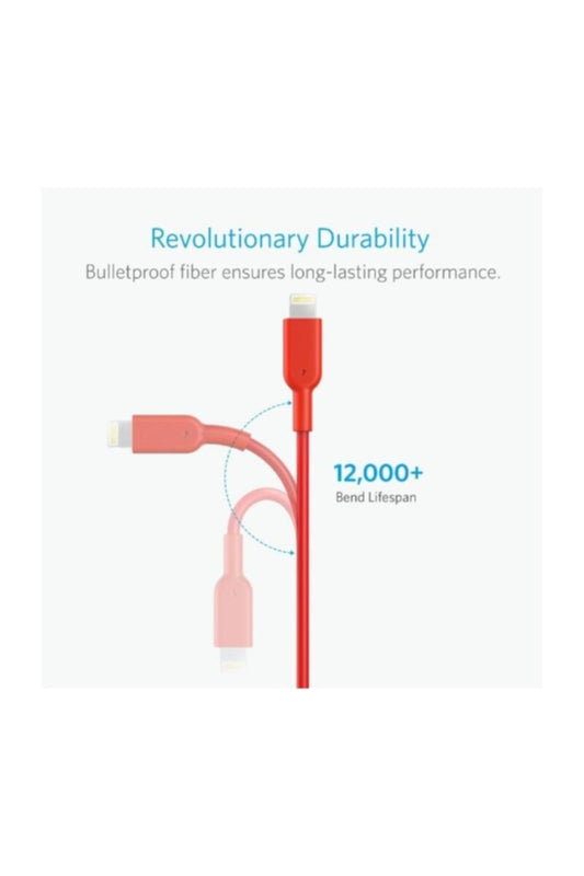 ANKER | Powerline II Lightning Cable 10ft Red | A8434