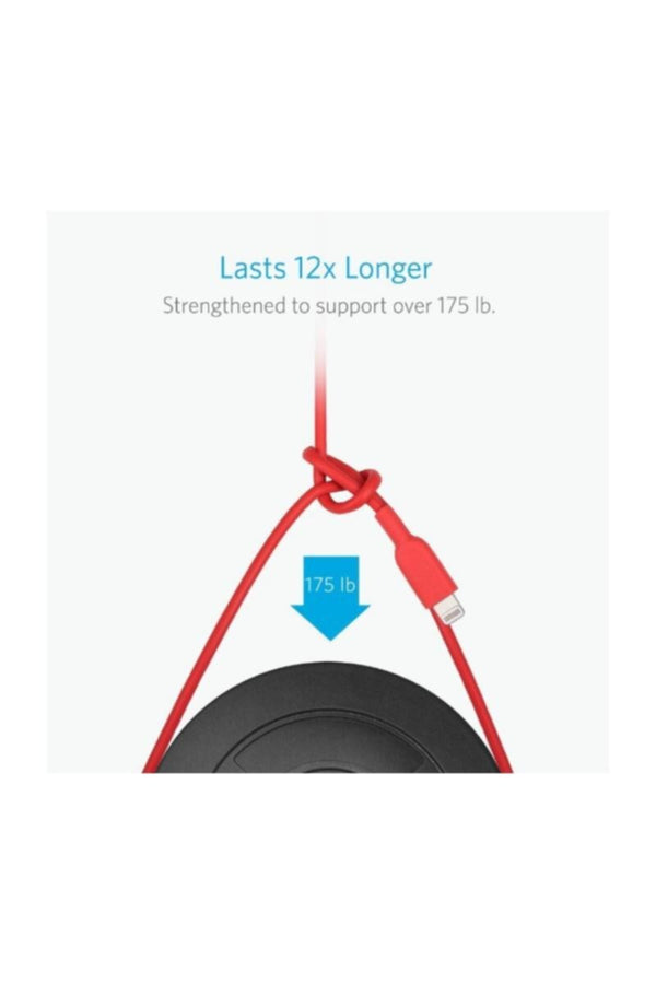 ANKER | Powerline II Lightning Cable 10ft Red | A8434