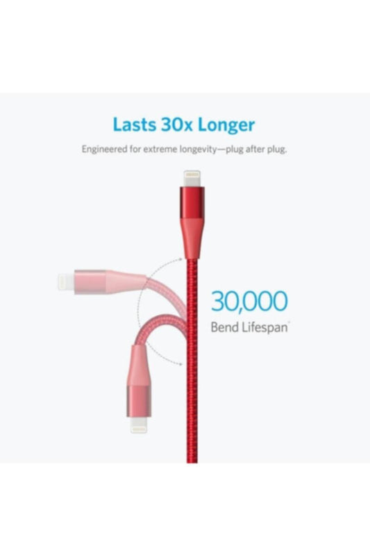 ANKER | Powerline+ II USB to 8 Pin Apple Nylon Pull-Through Cars Charging Data Cable | A8453