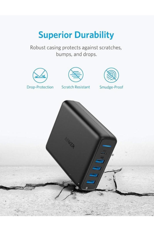 ANKER | Powerport 60W 5-Port Desktop Charger | A2056