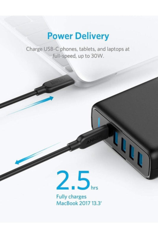 ANKER | Powerport 60W 5-Port Desktop Charger | A2056