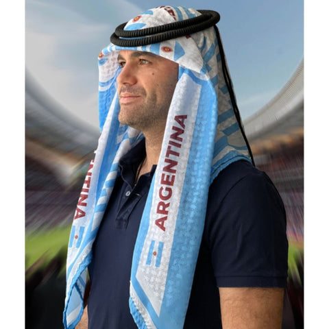 Argentina | Football fan head gear Arabic Style - Ghutra and Egal setÂ |Â OneÂ size