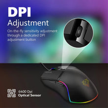 VERTUX | Ultra-Responsive 6 Button Programmable RGB Gaming Mouse 400 DPI | ARGON