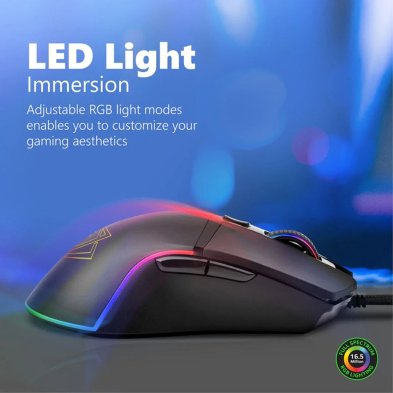 VERTUX | Ultra-Responsive 6 Button Programmable RGB Gaming Mouse 400 DPI | ARGON