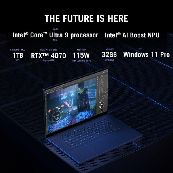 ASUS | Gaming Laptop / Intel Core Ultra 9 / 16.0" (2560 x 1600) 240Hz / IR Webcam / 32GB RAM / 1TB SSD/ NVIDIA GeForce RTX 4070 / Windows 11 Home / Eclipse Gray / Backlit RGB English & Arabic Keyboard | MASITNGU60518