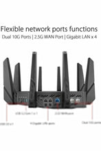 ASUS | ROG Rapture GT-AXE16000 WIFI 6E Gaming router, 6 GHz band, dual 10G ports | MASNWGTAXE16K