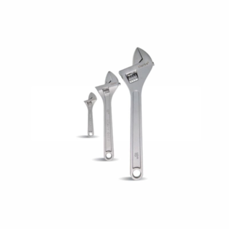 CLARKE | Adjustable Wrench 12 inch Chrome Vanadium Steel with Hanging Hole Grey Color Handle | AW12C