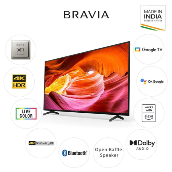SONY | Bravia X75K 55"inch 4K Ultra HD High Dynamic Range LED Smart TV (Google TV) | KD-55X75K/B