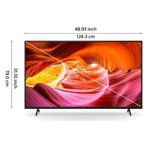 SONY | Bravia X75K 55"inch 4K Ultra HD High Dynamic Range LED Smart TV (Google TV) | KD-55X75K/B