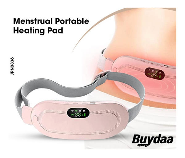 Menstrual Portable Heating Pad Cordless Back Pain Reliever with 3 Temperature Settings, 4 Massage Mode and a Digital Display for Women and Girls | JPN0836