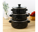 Jongo 6 pcs High Quality Casserole Set With Glass Lid - Black | JPN2964