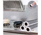 High Temperature 5 Meter Resistant Stove Tile Cabinet Wall Stickers Aluminum Foil Tin Foil Solid Square Pattern - Silver  | JPG9436