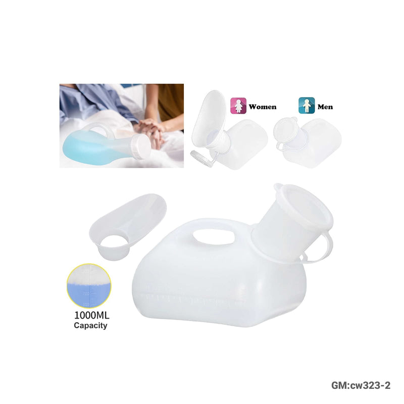 Portable Toilet Urinal for Men & Women Pee Bottle with a Lid & Funnel | cw323-2
