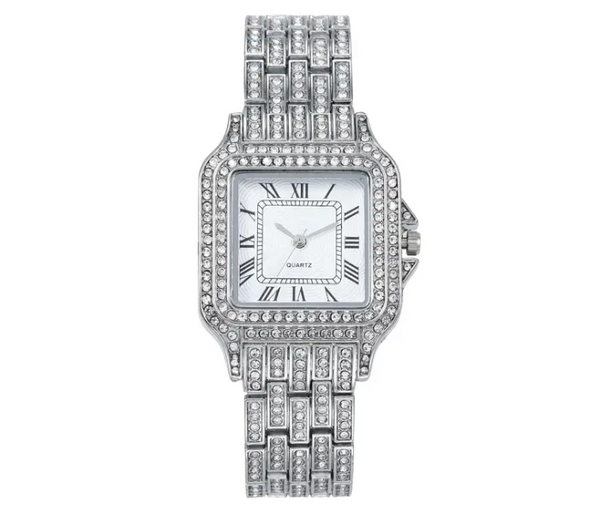 Luxury Women Watch Full Rhinestone Ladies Wrist Watch Relogio Feminino - Silver | JPN3953