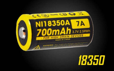 NITECORE | 700mAh Rechargeable 18350 Battery Pack of 2 Pcs | IMR18350