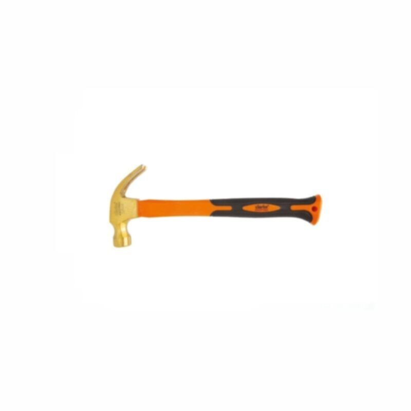 CLARKE | Brass Claw Hammer 0.5kg with Orange Black Color Non-Slip Fibreglass Handle | BCH0.5FC
