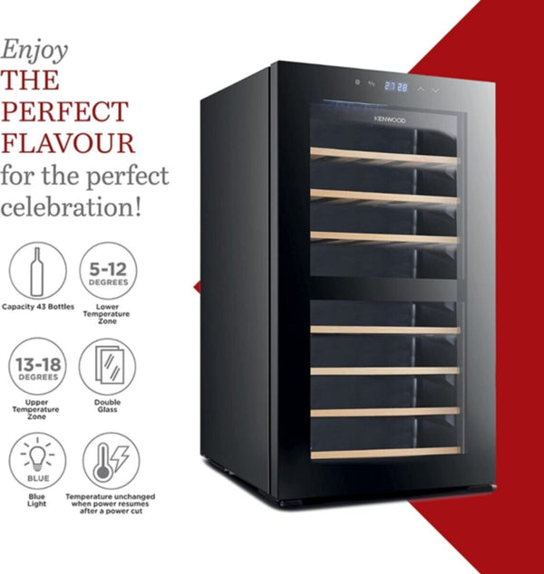 KENWOOD | Beverage Wine Cooler 43 Bottles 85W Black | BCW43.000BK