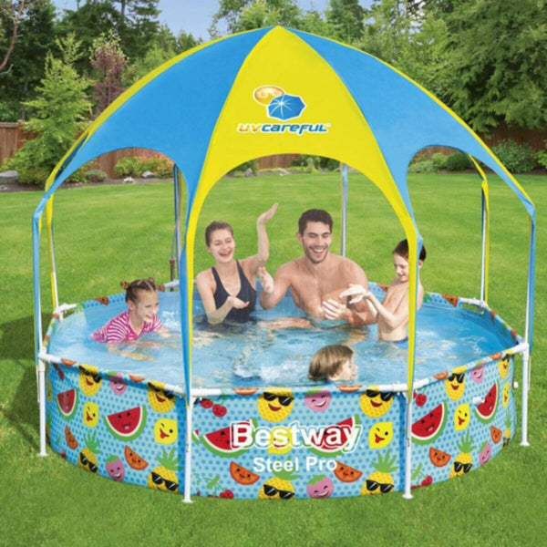 BESTWAY | Steel Pro UV Careful Splash-in-Shade Play Pool 8' x 20"/2.44m x 51cm | BES115TOY00102