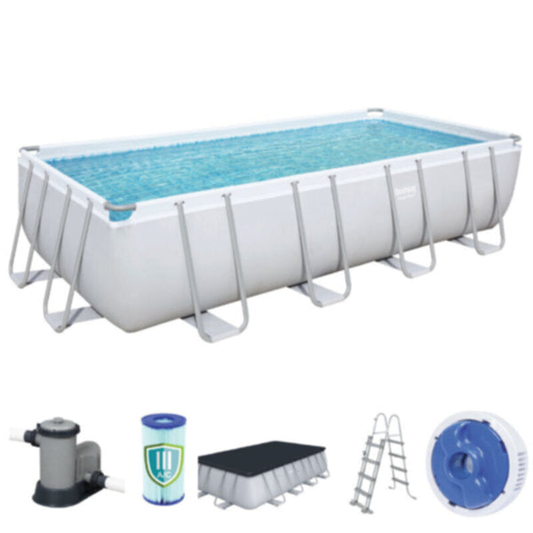 BESTWAY | Power Steel 18' x 9' x 48"/5.49m x 2.74m x 1.22m Rectangular Pool Set | BES115TOY00117