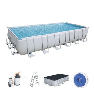 BESTWAY | Power Steel 24' x 12' x 52"/7.32m x 3.66m x 1.32m Rectangular Pool Set | BES115TOY00119