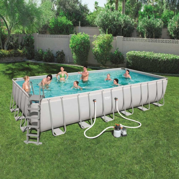 BESTWAY | Power Steel 24' x 12' x 52"/7.32m x 3.66m x 1.32m Rectangular Pool Set | BES115TOY00119