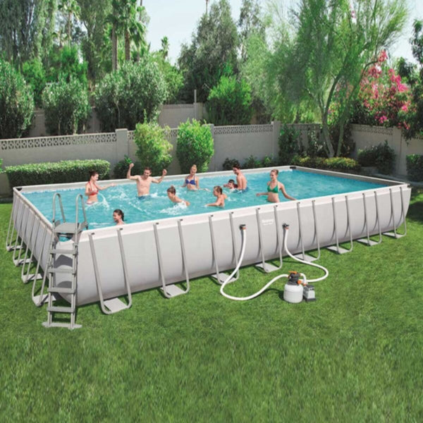 BESTWAY | Power Steel 31'4" x 16' x 52"/9.56m x 4.88m x 1.32m Rectangular Pool Set | BES115TOY00121