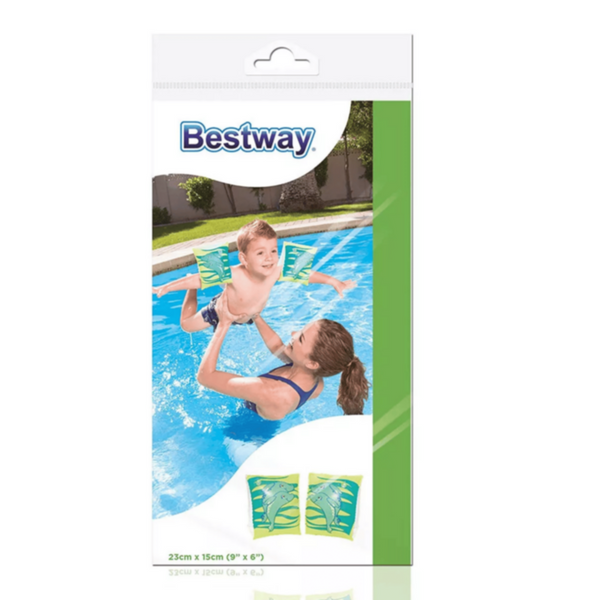 BESTWAY | Dolphin Assorted Colored Armbands 9" x 6"/23cm x 15cm Inflatable | BES115TOY00217