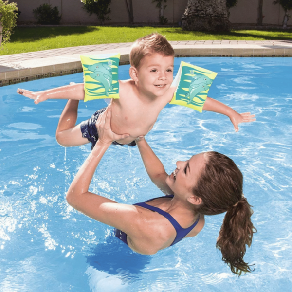 BESTWAY | Dolphin Assorted Colored Armbands 9" x 6"/23cm x 15cm Inflatable | BES115TOY00217