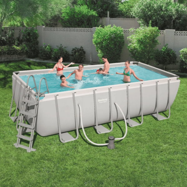 BESTWAY | Power Steel  Rectangular Pool Set 16' x 8' x 48"/4.88m x 2.44m x 1.22m | BES115TOY00702