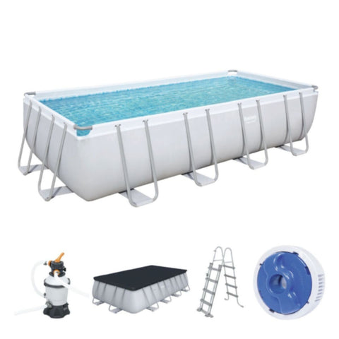 BESTWAY | Power Steel Rectangular Pool Set 16' x 8' x 48