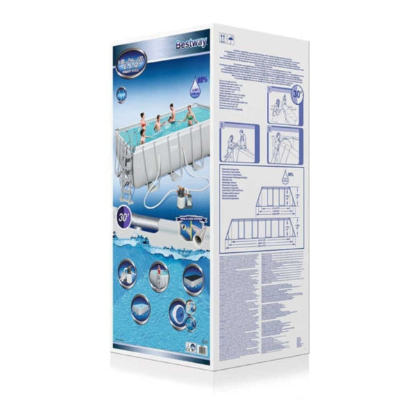 BESTWAY | Power Steel Rectangular Pool Set 16' x 8' x 48"/4.88m x 2.44m x 1.22m | BES115TOY00703