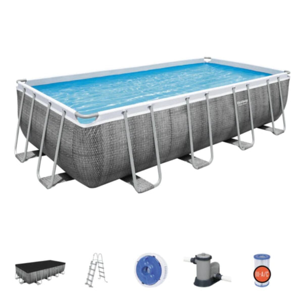 BESTWAY | Above Ground Rectangular Pool Set 18' x 9' x 48"/5.49m x 2.74m x 1.22m | BES115TOY01084