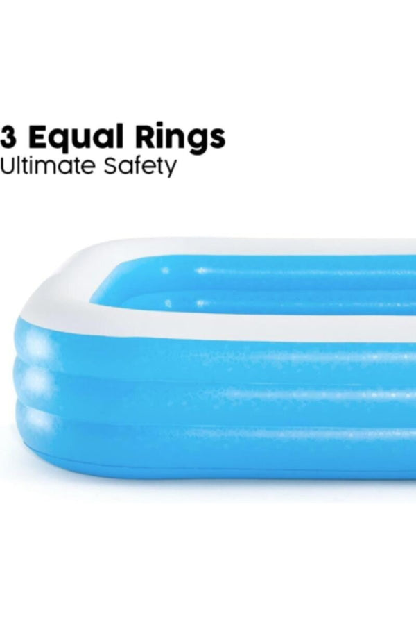 BESTWAY | Deluxe Blue Rectangular Family Pool 10' x 72" x 22"/3.05m x 1.83m x 56cm | BES115TOY00085