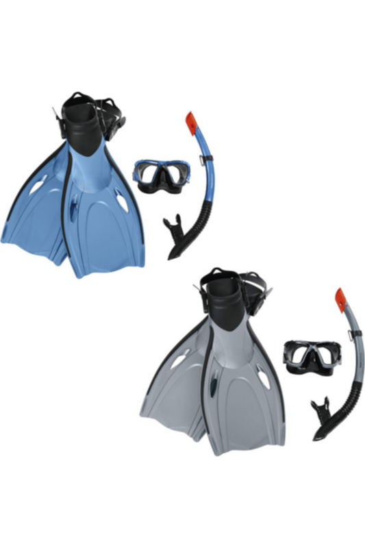 BESTWAY | Hydro Pro Unisex Youth Blacksea Snorkel & Fin Set Diving | BES115TOY01455