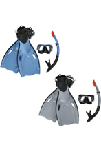BESTWAY | Hydro Pro Unisex Youth Blacksea Snorkel & Fin Set Diving | BES115TOY01455
