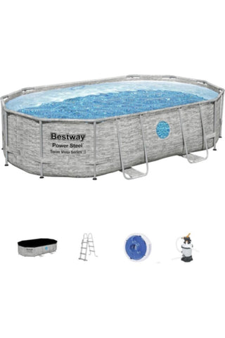 BESTWAY | Power Steel Swim Vista Series Oval Pool Set | BES115TOY01428