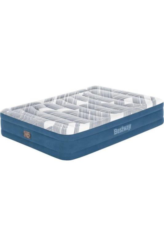 BESTWAY | Tritech Fashion Flock Air Mattress Queen Built-in AC Pump | BES115TOY01586