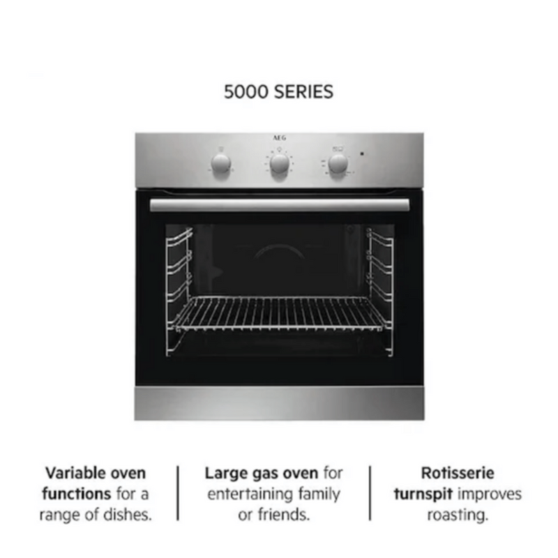 AEG | 5000 Series Built-In Gas Oven Grill 70Ltrs Turnspit Light 50-60Hz 220-240V | BGB101011M