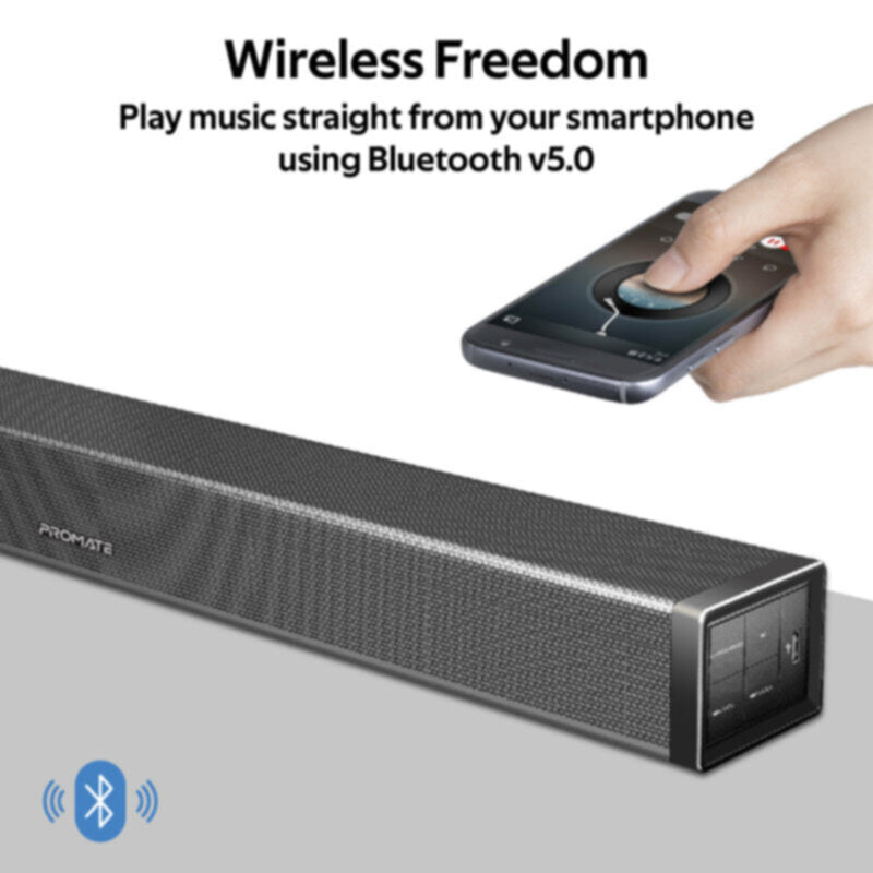 PROMATE | High Definition Wireless Stereo SoundBar 20W Black | BLUESBAR-20