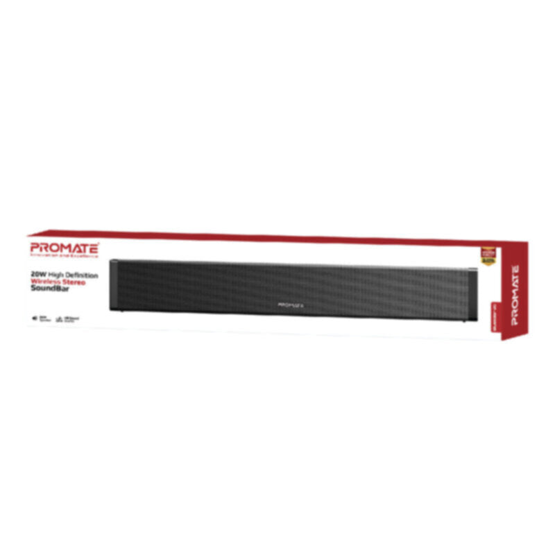 PROMATE | High Definition Wireless Stereo SoundBar 20W Black | BLUESBAR-20