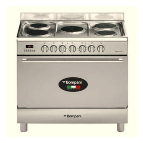 BOMPANI | Cooker 90x60cm 5 Hotplate Electric Oven Steel | BO683EG/E
