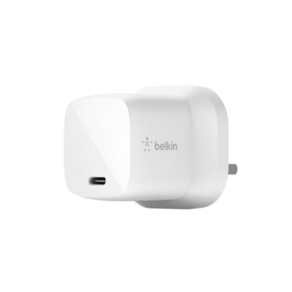 BELKIN | BOOSTâ†‘CHARGEâ„¢ USB-C PD GaN Wall Charger 30W White | WCH001myWH