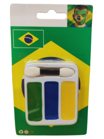 Quick Face Painting Kit with Brush (3 Packets) | Brazil |Â Minagination