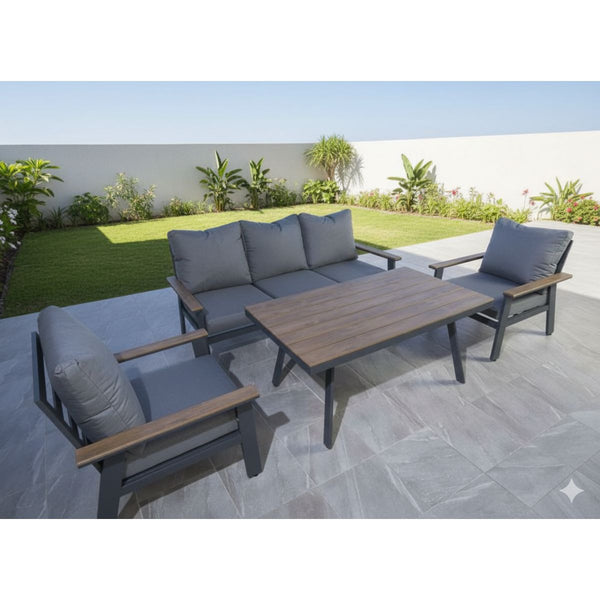 5 Seater Sofa Set with Table Grey | BTT-0013-2025
