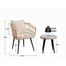 2 Rattan Chairs with Coffee Table | BTT-0017-2025