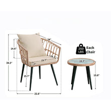 2 Rattan Chairs with Coffee Table | BTT-0017-2025