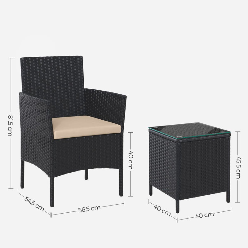 2 Rattan Chairs with Coffee Table | BTT-0018-2025
